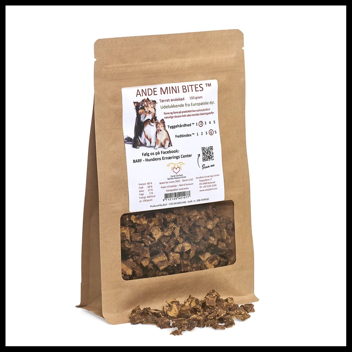 Carnitreats Ande Mini Bites 150g, naturlig hundesnack