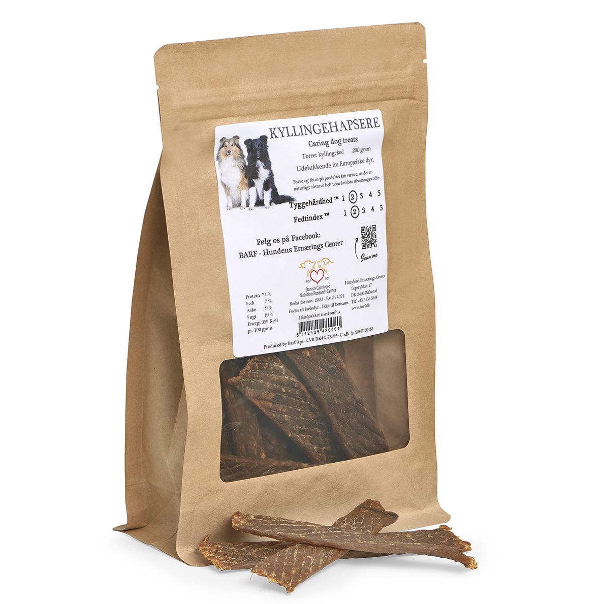 Carnitreats Kylling hapsere 200g, naturlig hundesnack