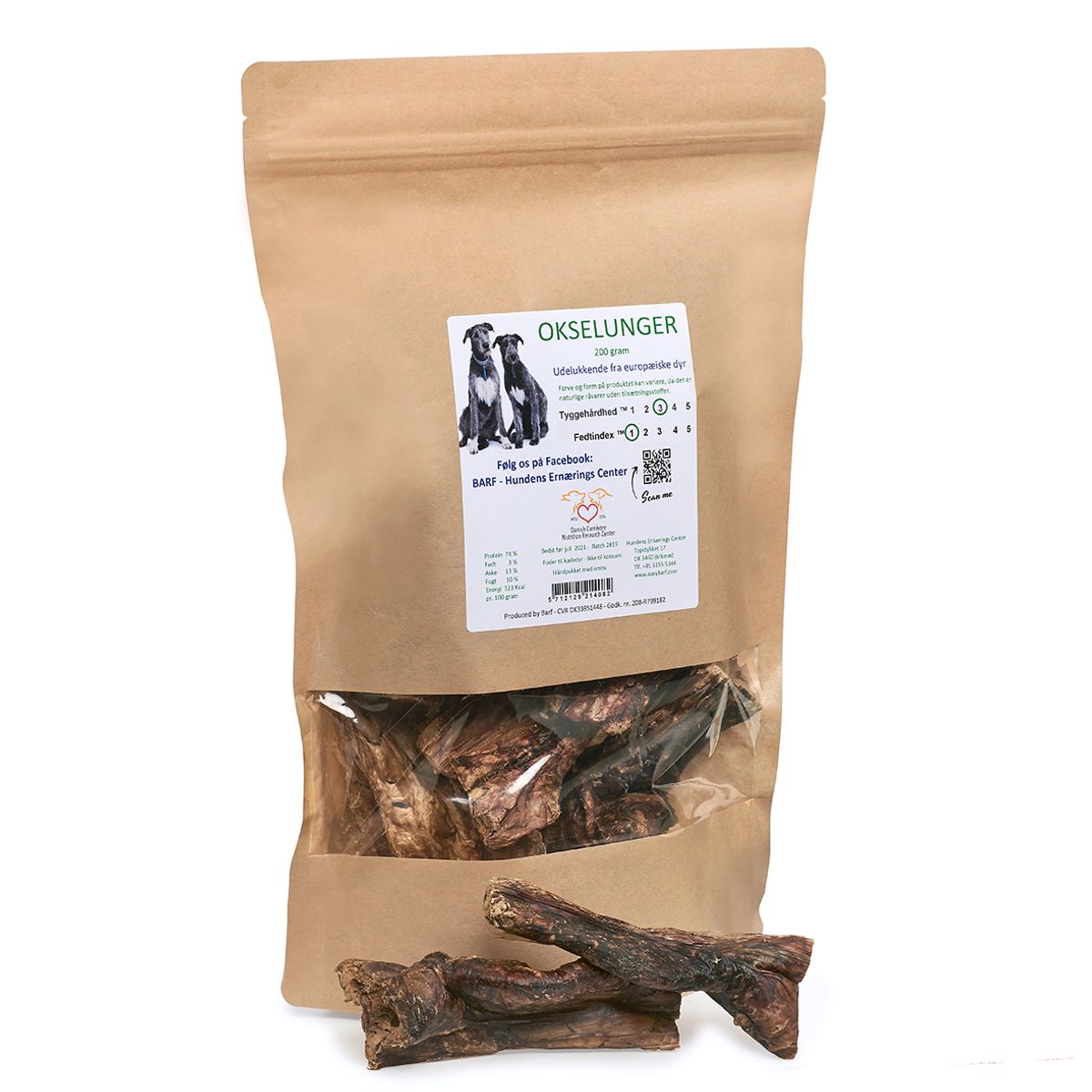 Carnitreats Okselunger 200g, naturlig hundesnack