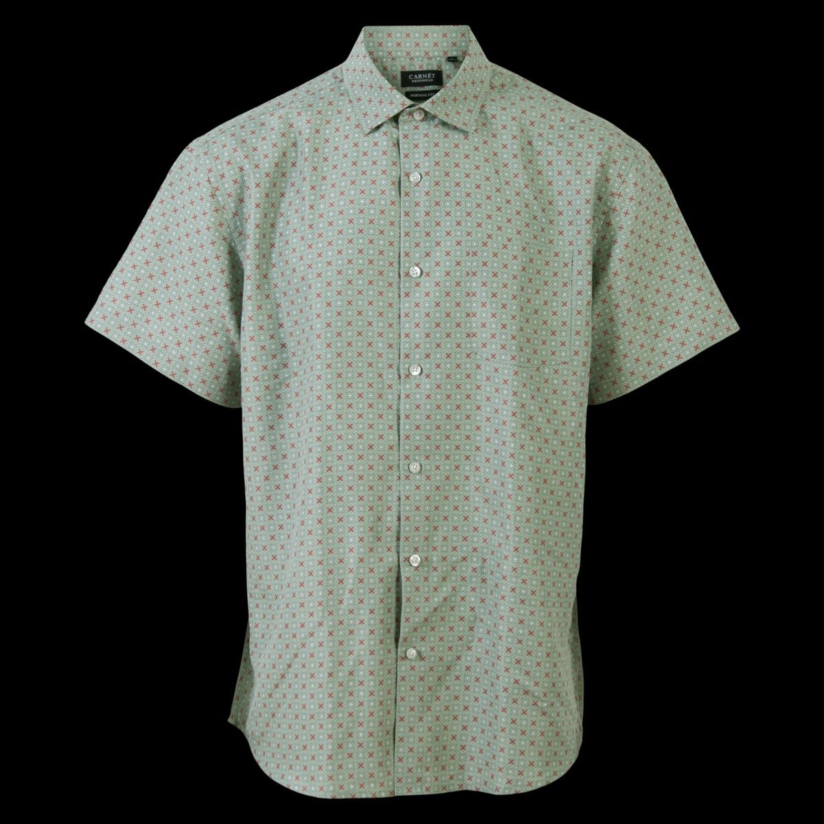 Carnét Bernhard Herre Kortærmet skjorte - Iceberg Green - 2XL