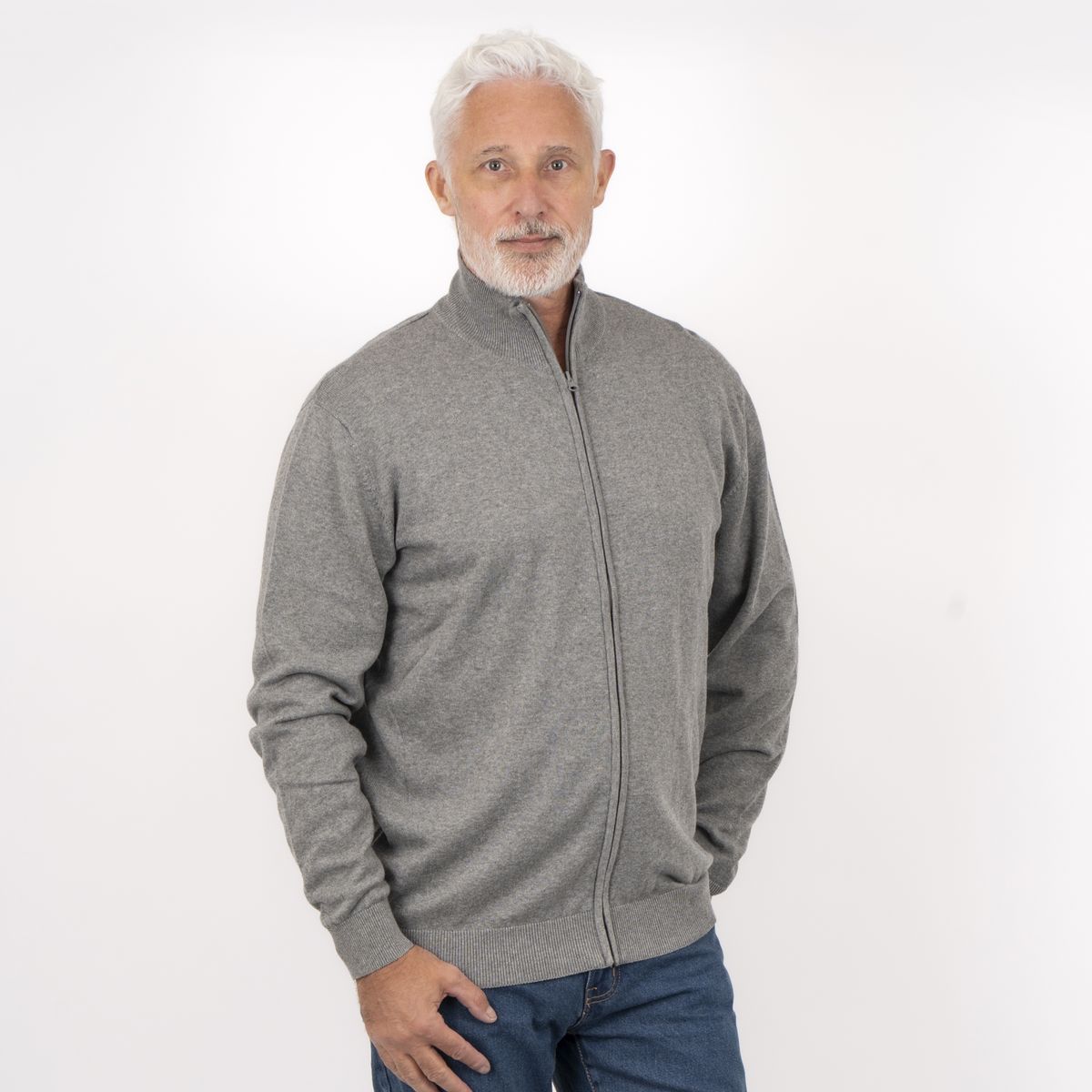 Carnét Stone Herre Cardigan - Grey Mix - 5XL