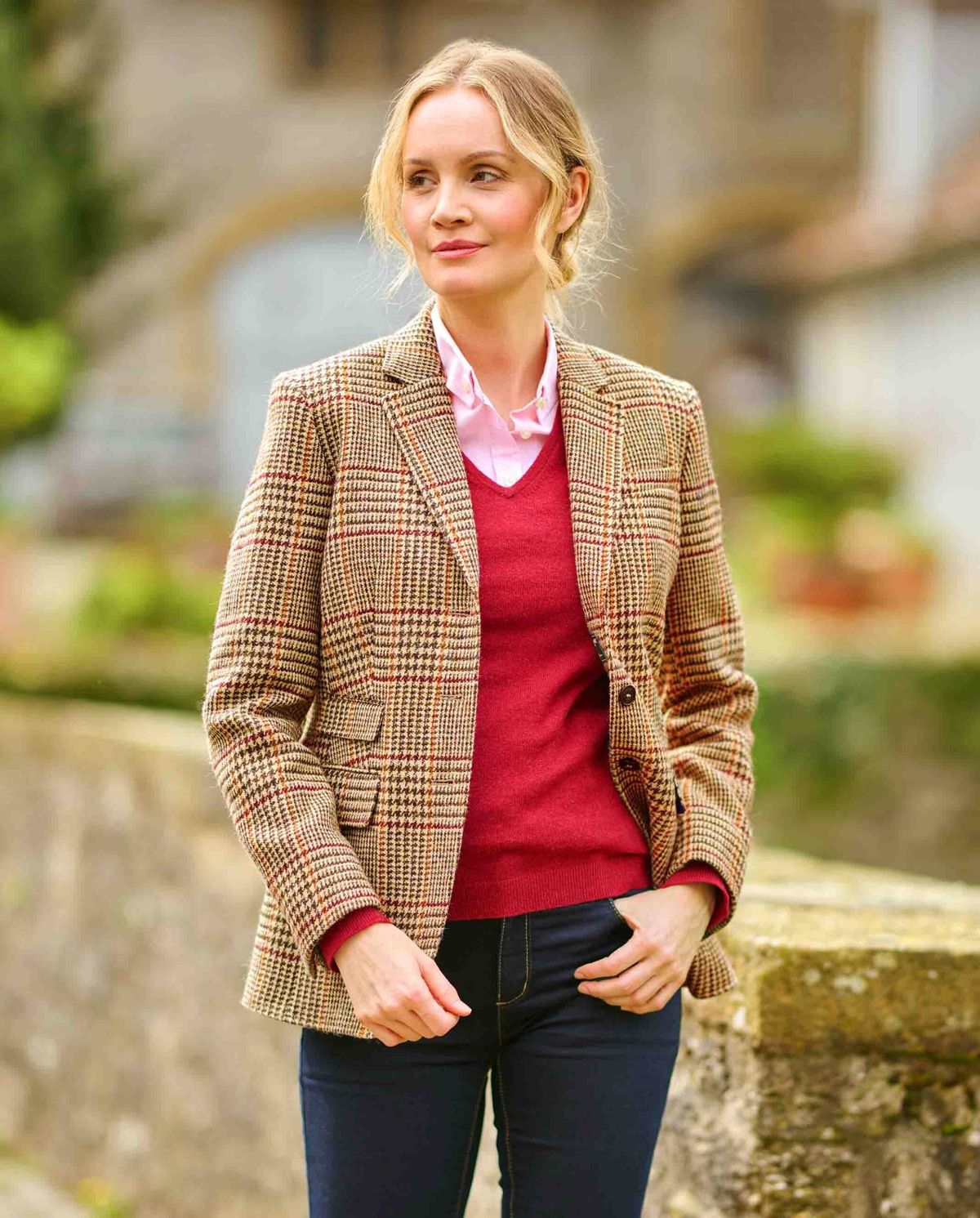 Carola blazer dame, Harris Tweed, Prince of Wales tern - 34