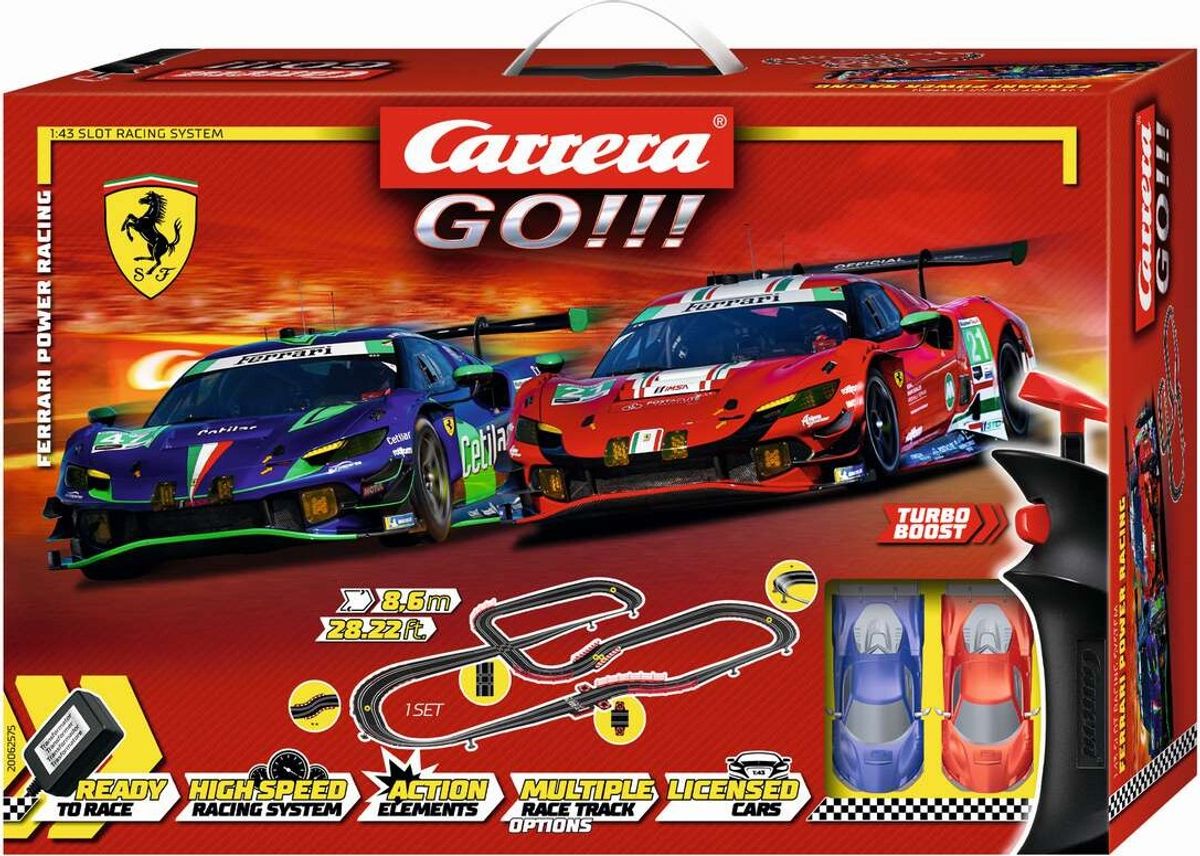 Carrera - Go - Racerbane Sæt - Ferrari Power Racing - 1:43 - 62575