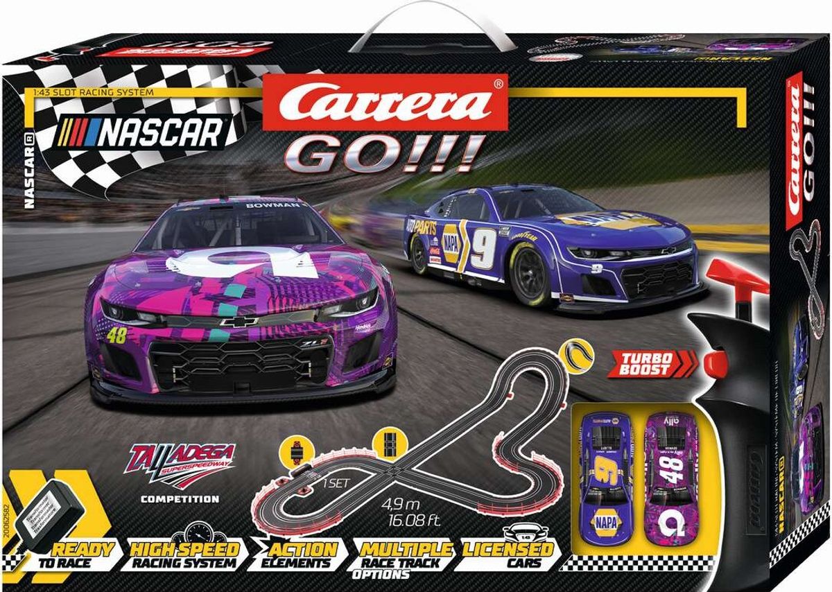 Carrera - Go - Racerbane Sæt - Nascar Talladega - 1:43 - 62582