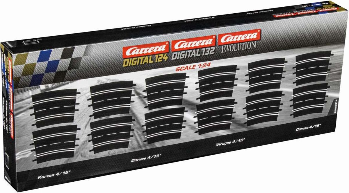 Carrera - Kurve 4/15° Skinner - Digital 132 - Digital 124 - Evolution - 12 Stk - 1:24 - 20578