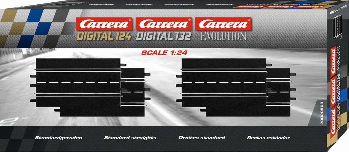 Carrera - Standard Straights - 4 Dele - 1:32-1:24 - Analog - 20020509