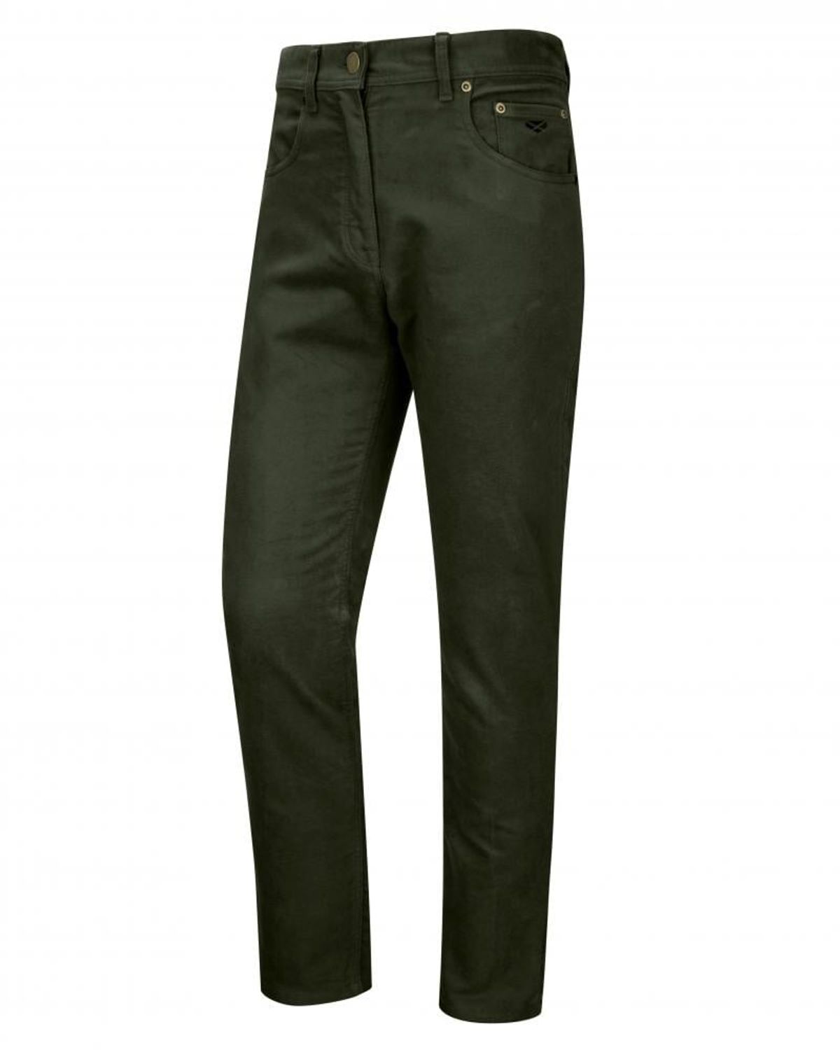 Carrick Mens moleskin jeans, olivengrøn m. stretch - 34R