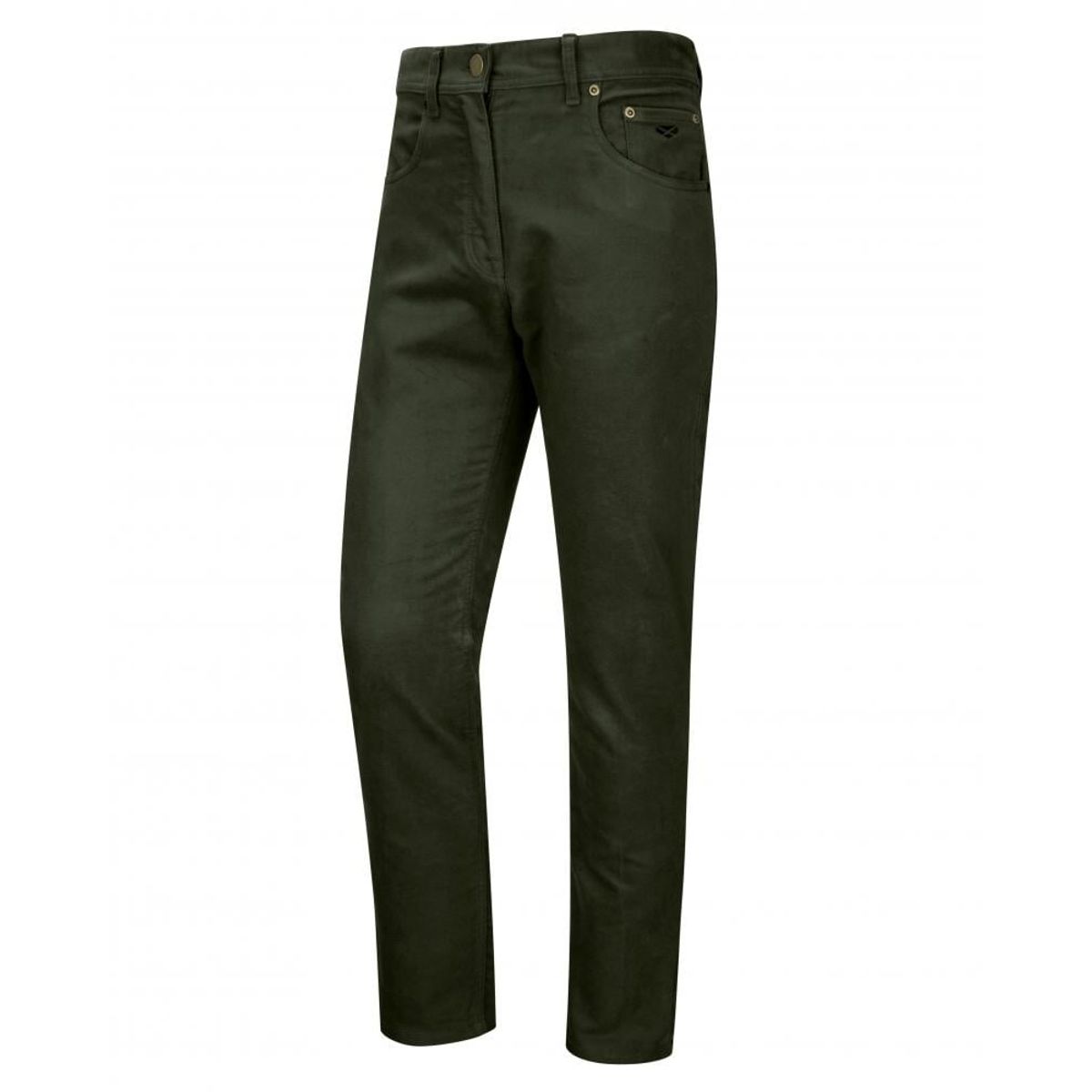 Carrick Mens moleskin jeans, olivengrøn m. stretch - 42L