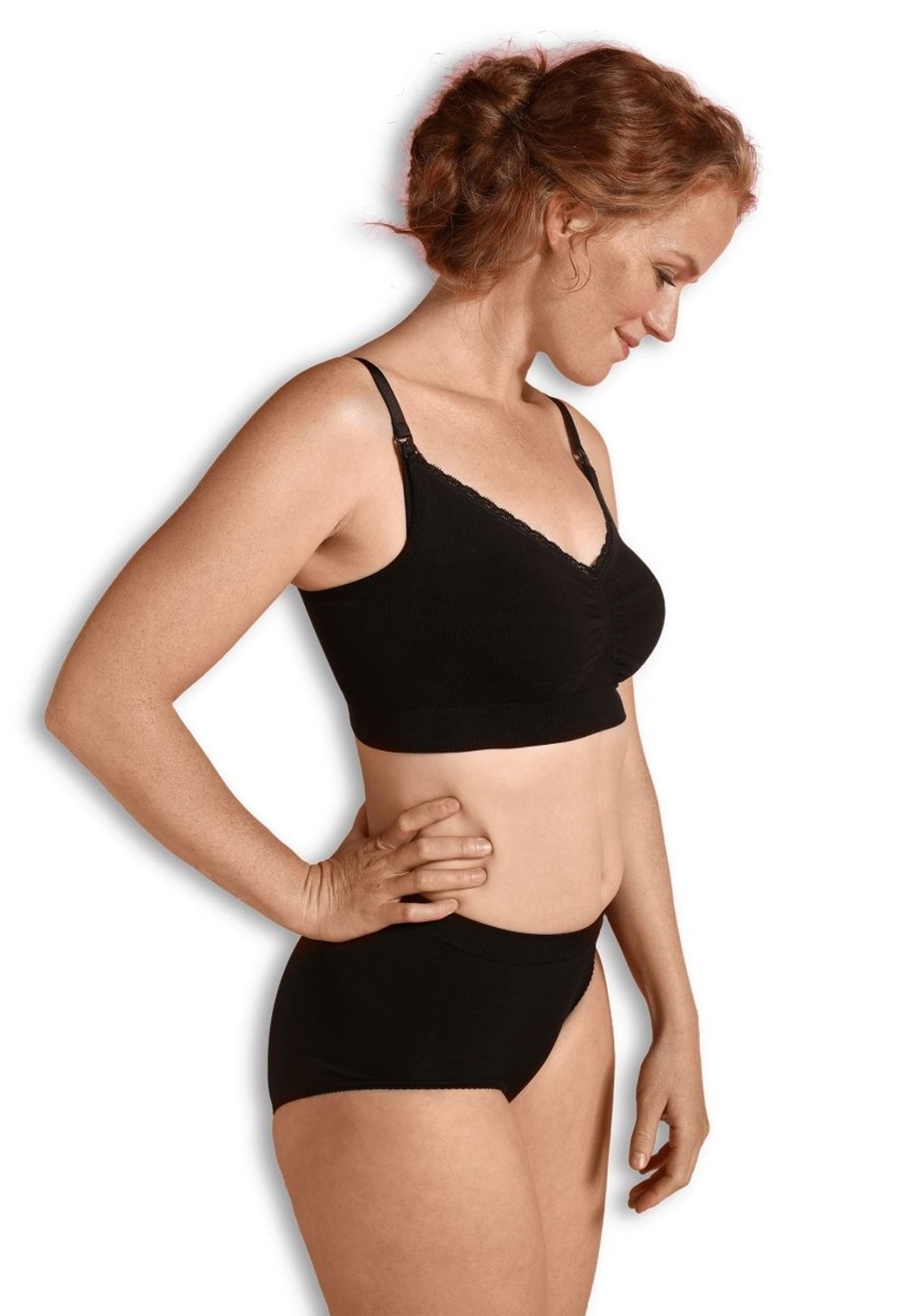 Carriwell økologisk graviditets- og amme BH (Organic seamless), Sort - Small