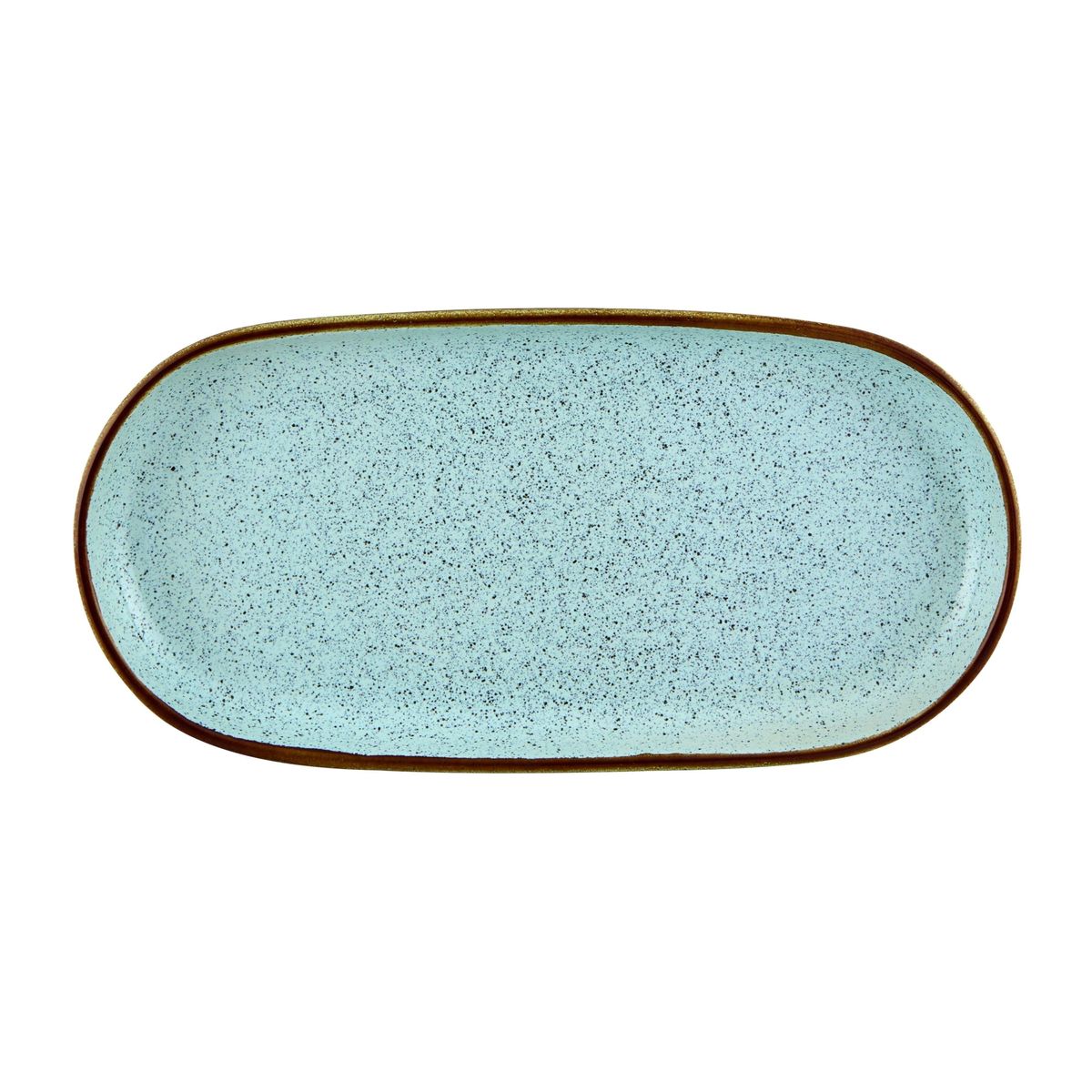 Casa Alegre Rustic Blend Hvidt Ovalt Fad 30 cm - Turquoise