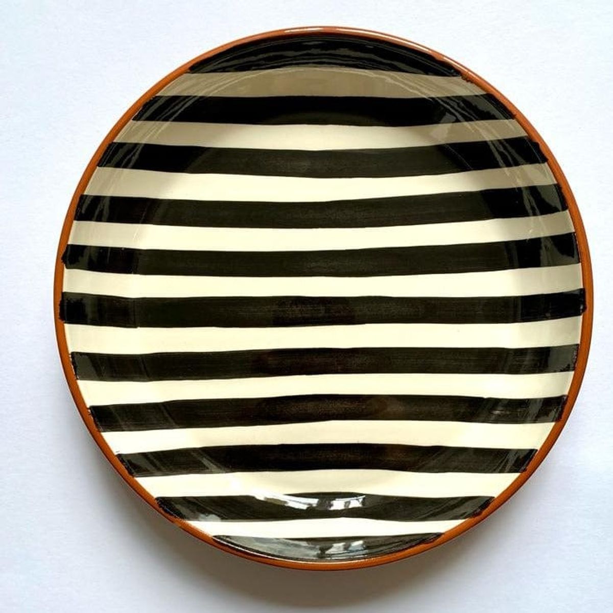 Casa Cubista Bold Stripe Grønstribet Serveringsskål - Black