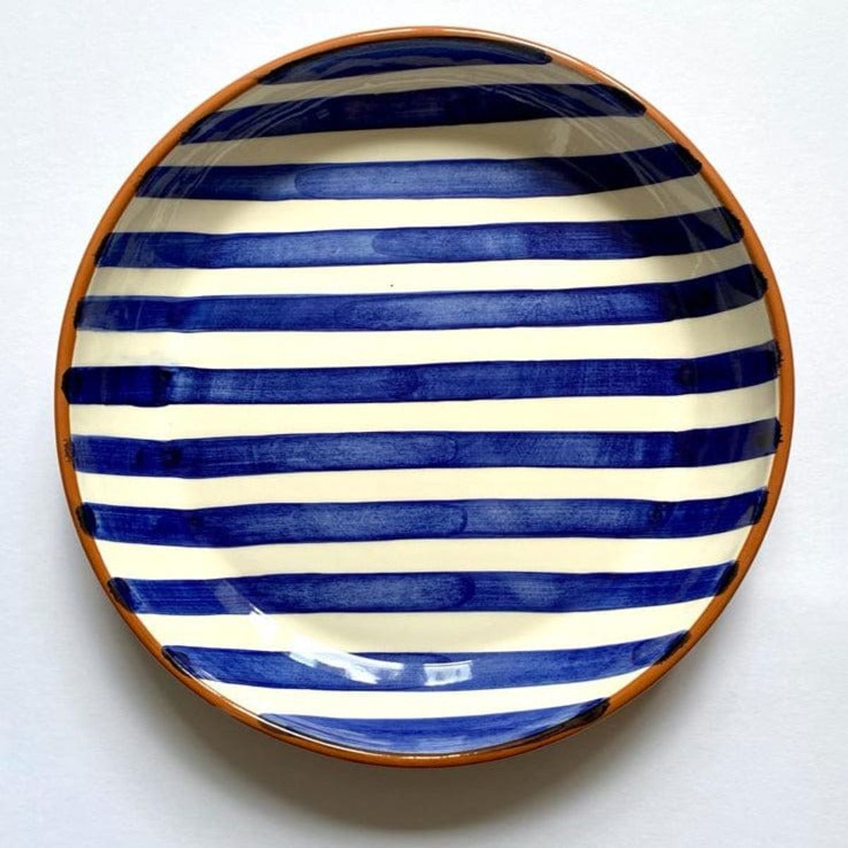 Casa Cubista Bold Stripe Sortstribet Serveringsskål - Blue