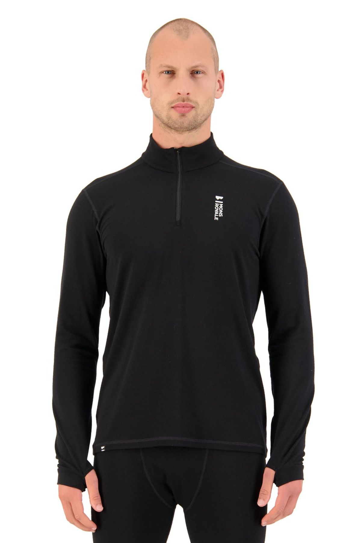 Cascade Merino Flex 1/4 Zip (Black) - Str. XL