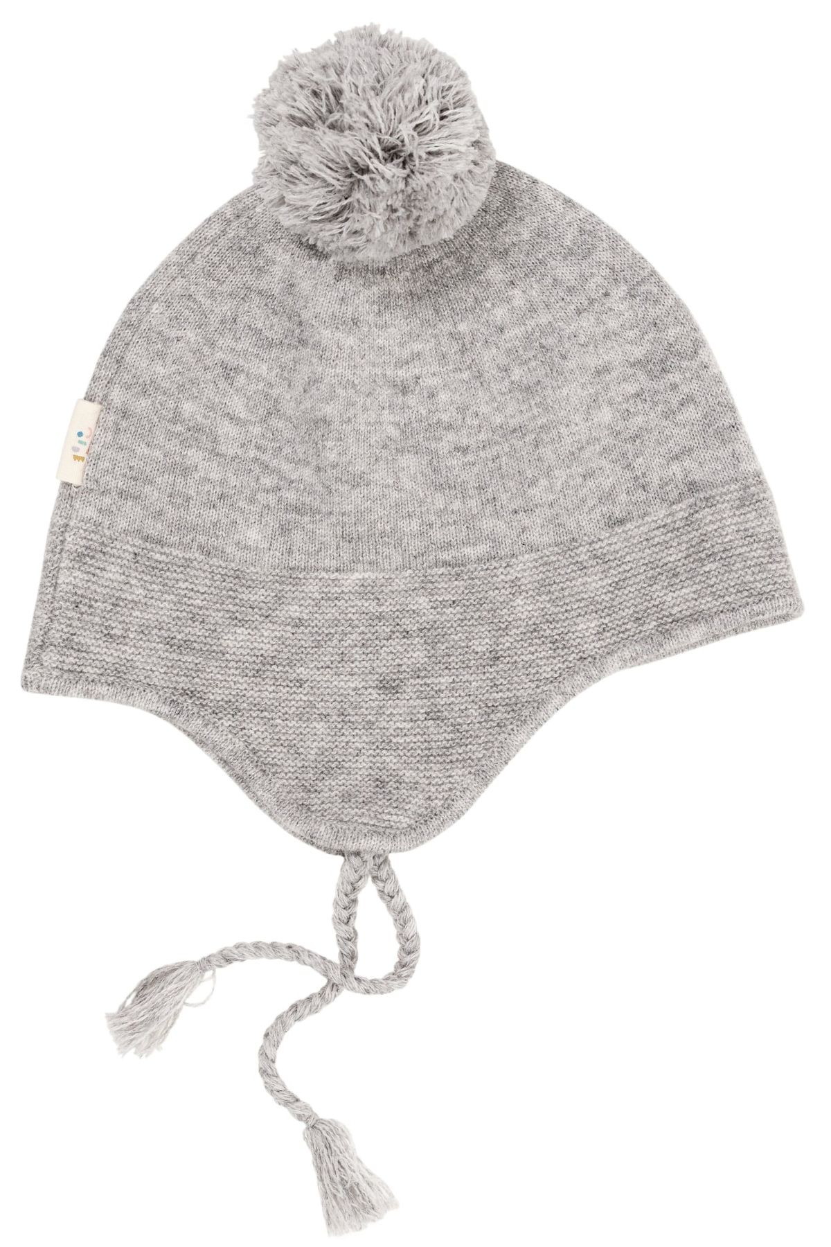 CASHMERE BABY BONNET HAT - GREY MEL - GREY MEL / 4-9M