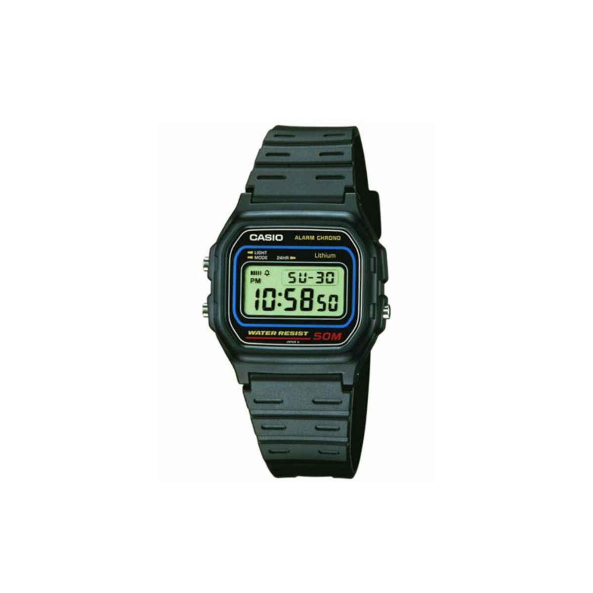 Casio - Classic Collection m. digital alarm, 37 mm Sort resin