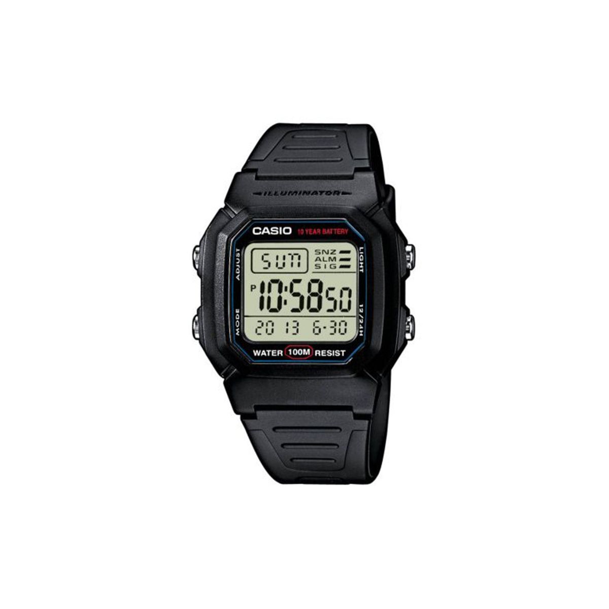 Casio - Classic digital, 37 mm Sort resin