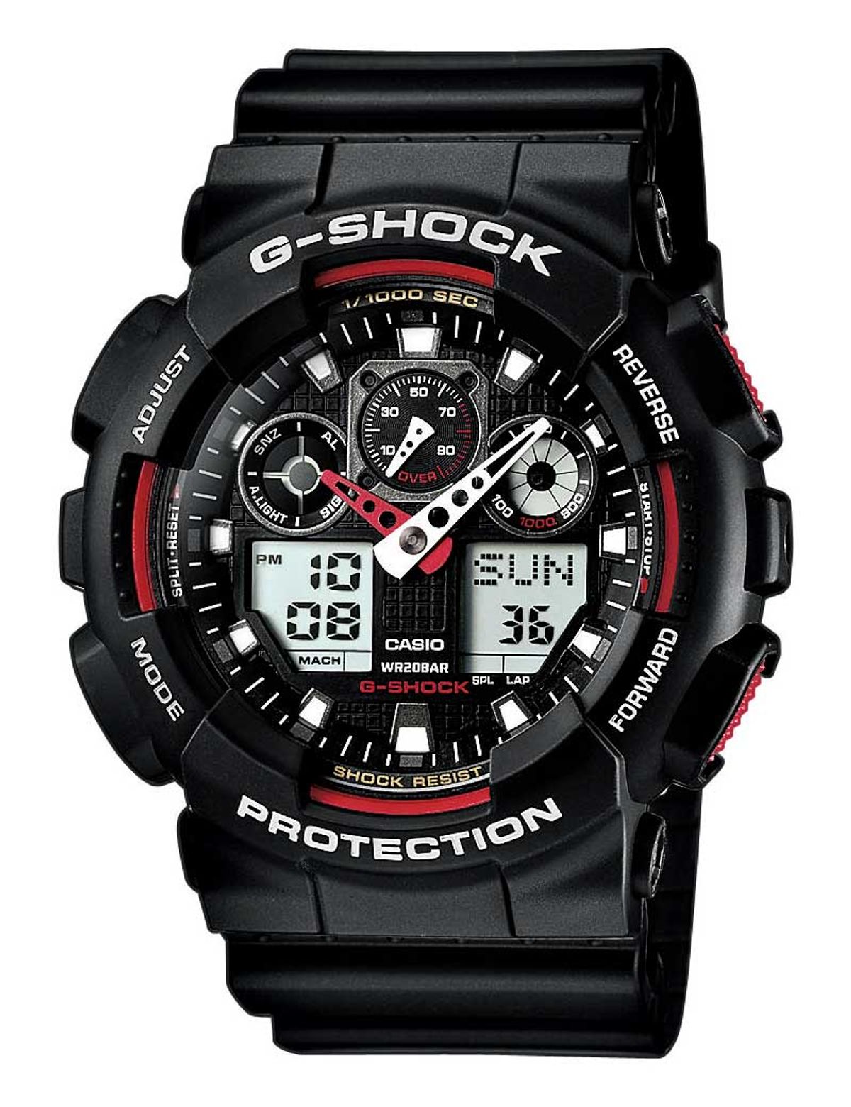 CASIO G-SHOCK - BASIC (5081) ur i sort/rød