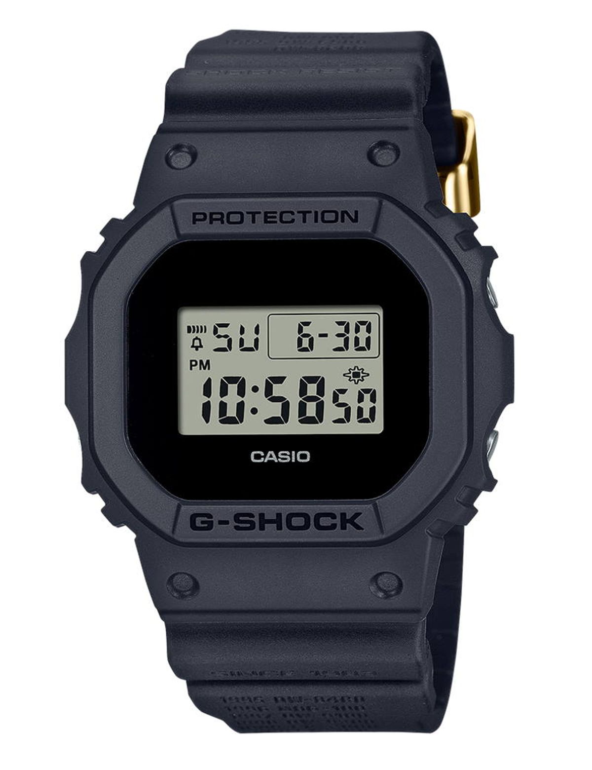 Casio G-Shock digitalur i sort fiber