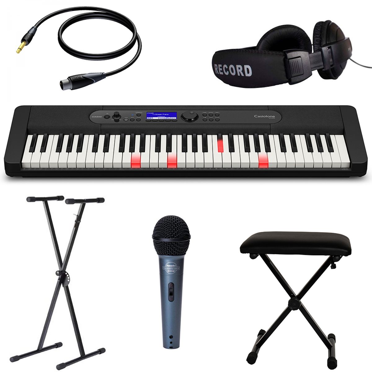 Casio LK-S450 Keyboard med lys i tangenterne - Pakke 2