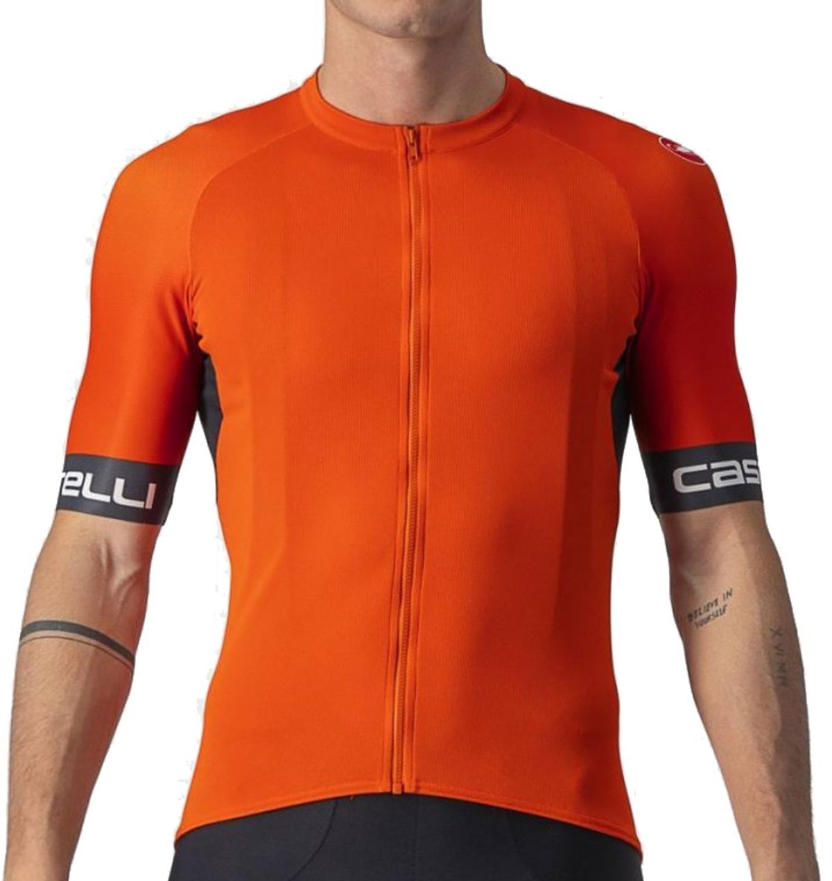 Castelli ENTRATA VI JERSEY - Orange/Gray-Ivor