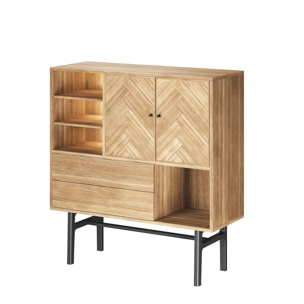 Casø 230 Highboard m/sildebenslåger - olieret eg