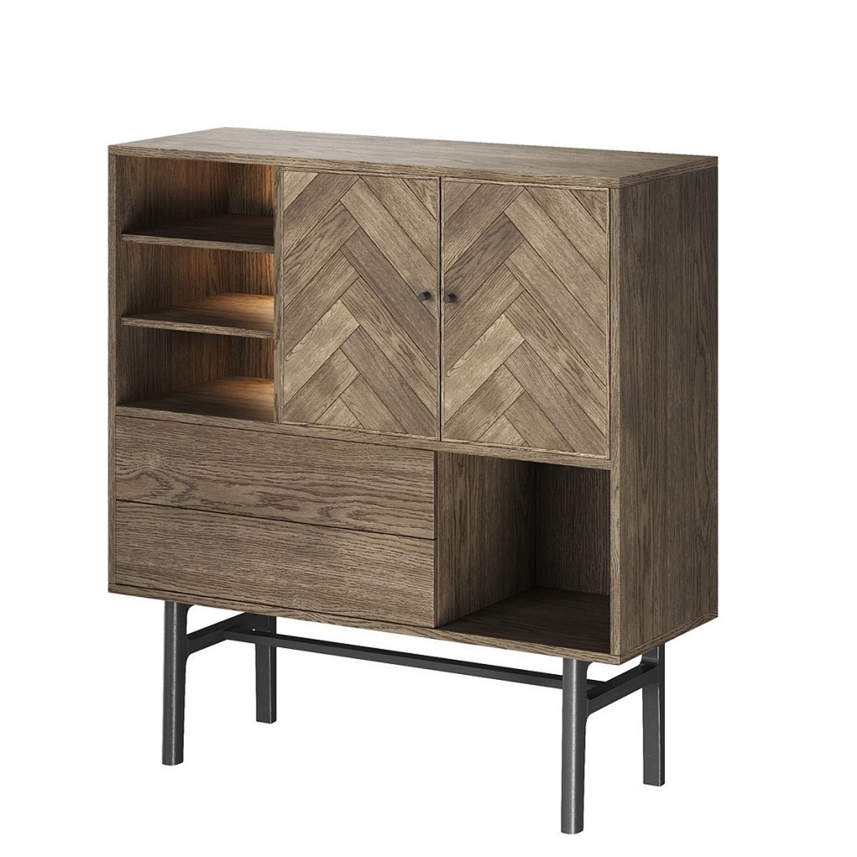 Casø 230 Highboard m/sildebenslåger - røget eg