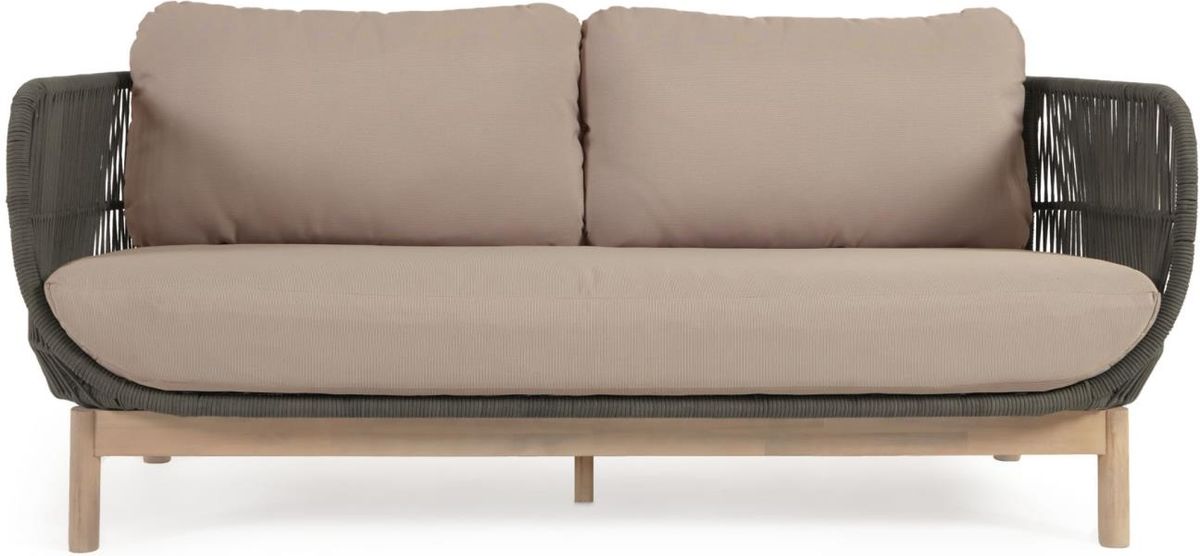 Catalina, Udendørs 3-personers sofa, grøn, H78x170x80 cm, massivt træ