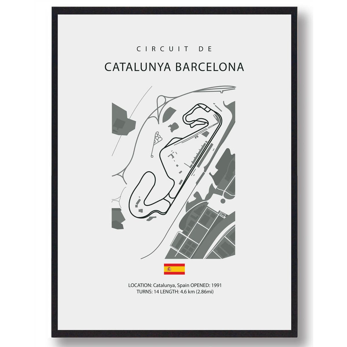 Catalunya Barcelona - Formel 1 lys plakat (Størrelse: L - 50x70cm (B2))