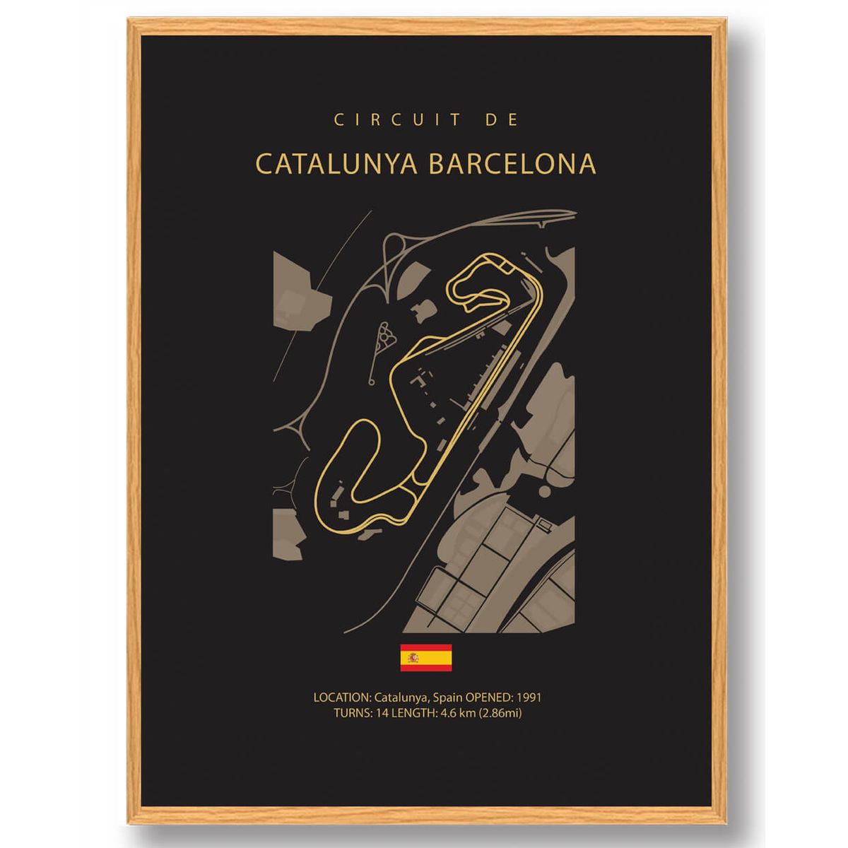 Catalunya Barcelona - Formel 1 mørk plakat (Størrelse: M - 30x40cm)