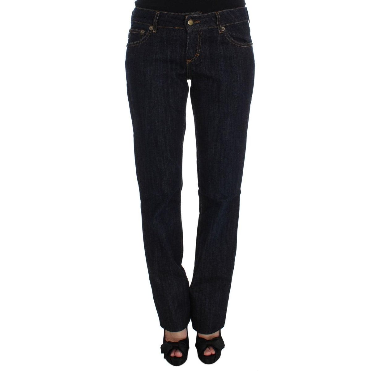 Cavalli Chic Blue Straight Fit Designer Jeans