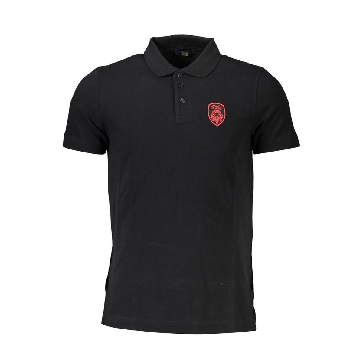 Cavalli Class Black Cotton Men Polo Shirt