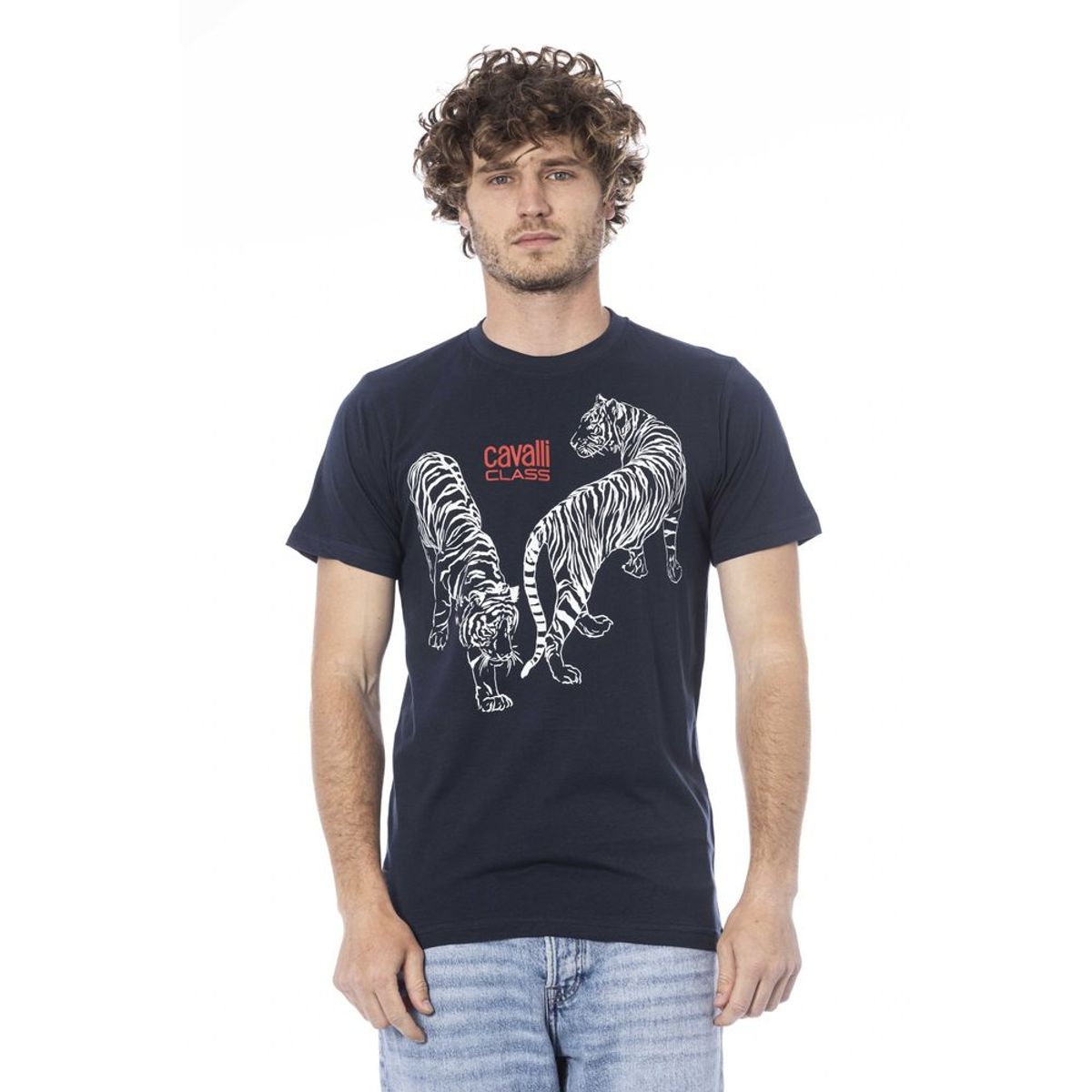 Cavalli Class Blue Cotton T-Shirt