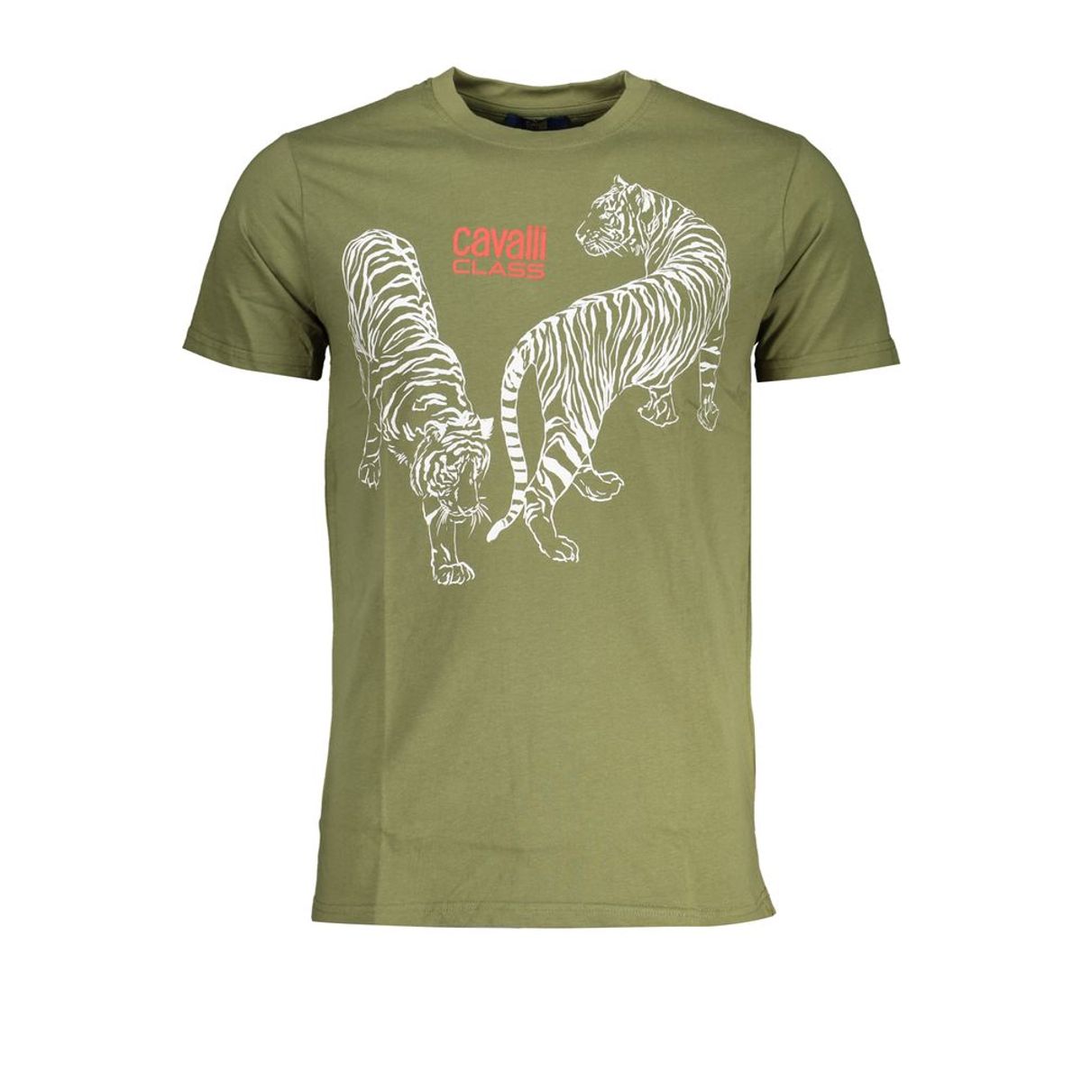 Cavalli Class Green Cotton T-Shirt