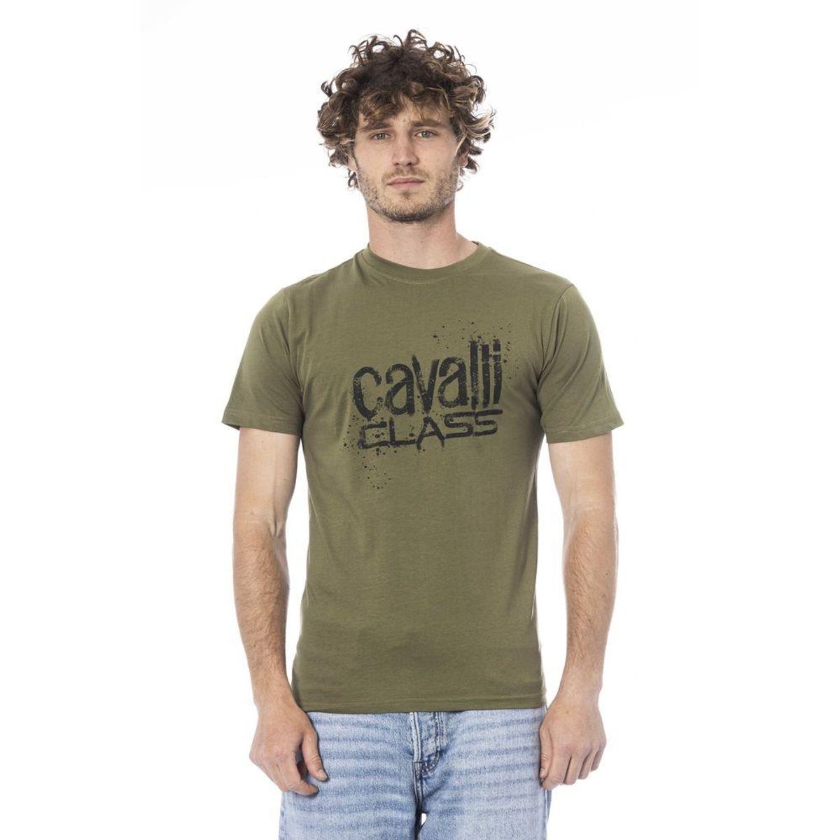 Cavalli Class Green Cotton T-Shirt