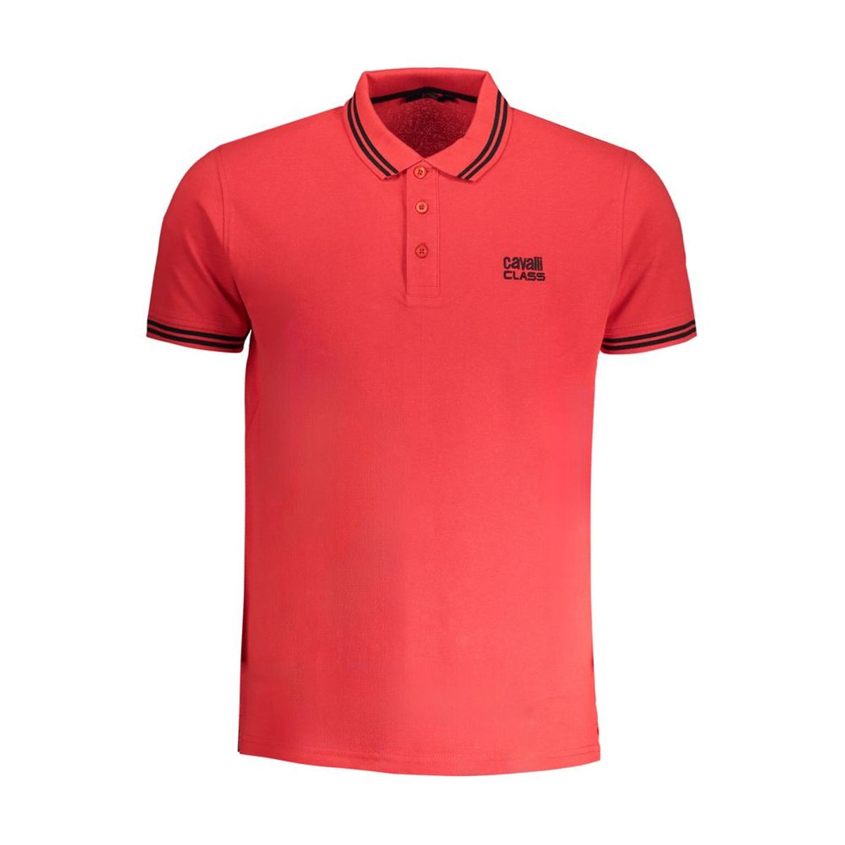 Cavalli Class Red Cotton Polo Shirt