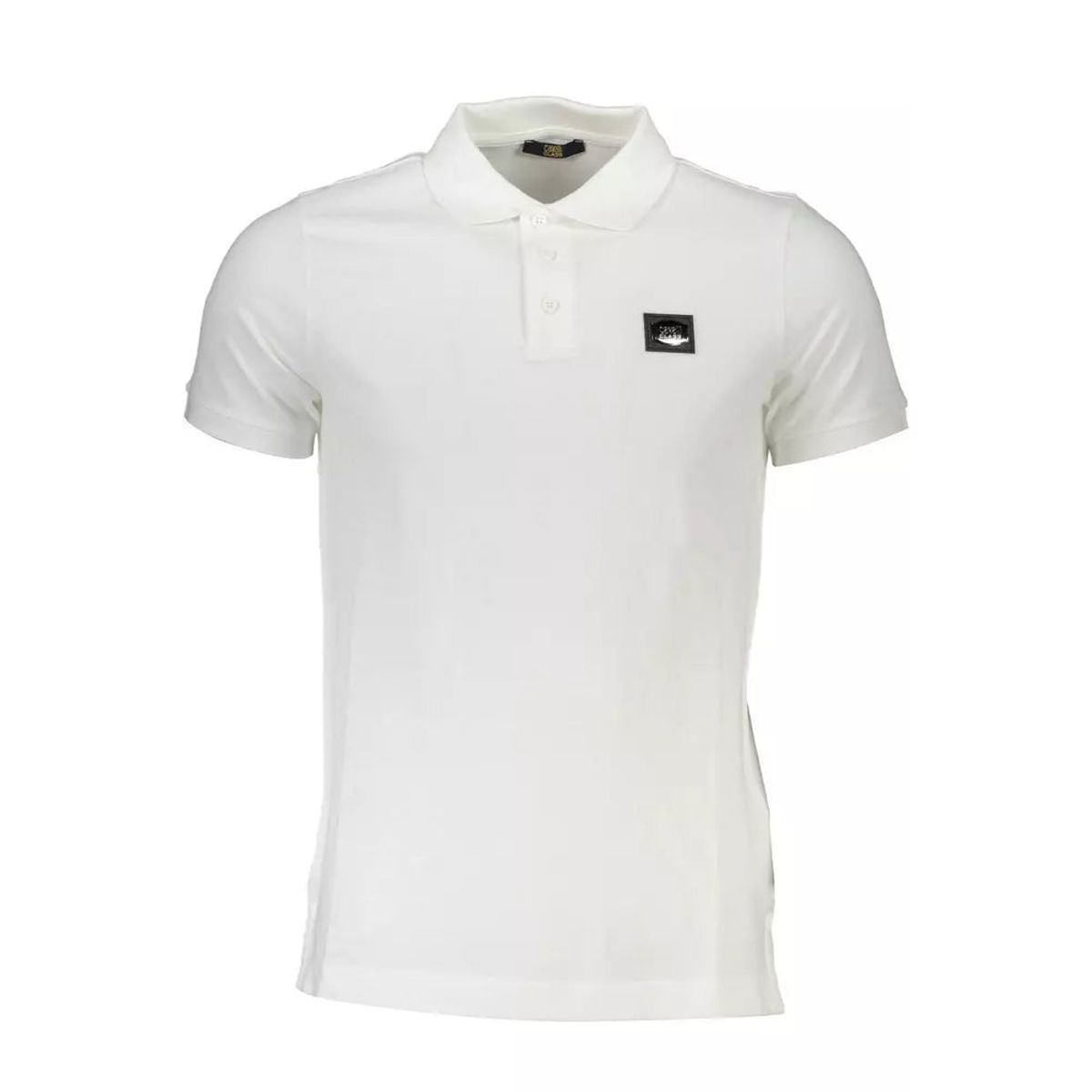 Cavalli Class White Cotton Men Polo Shirt