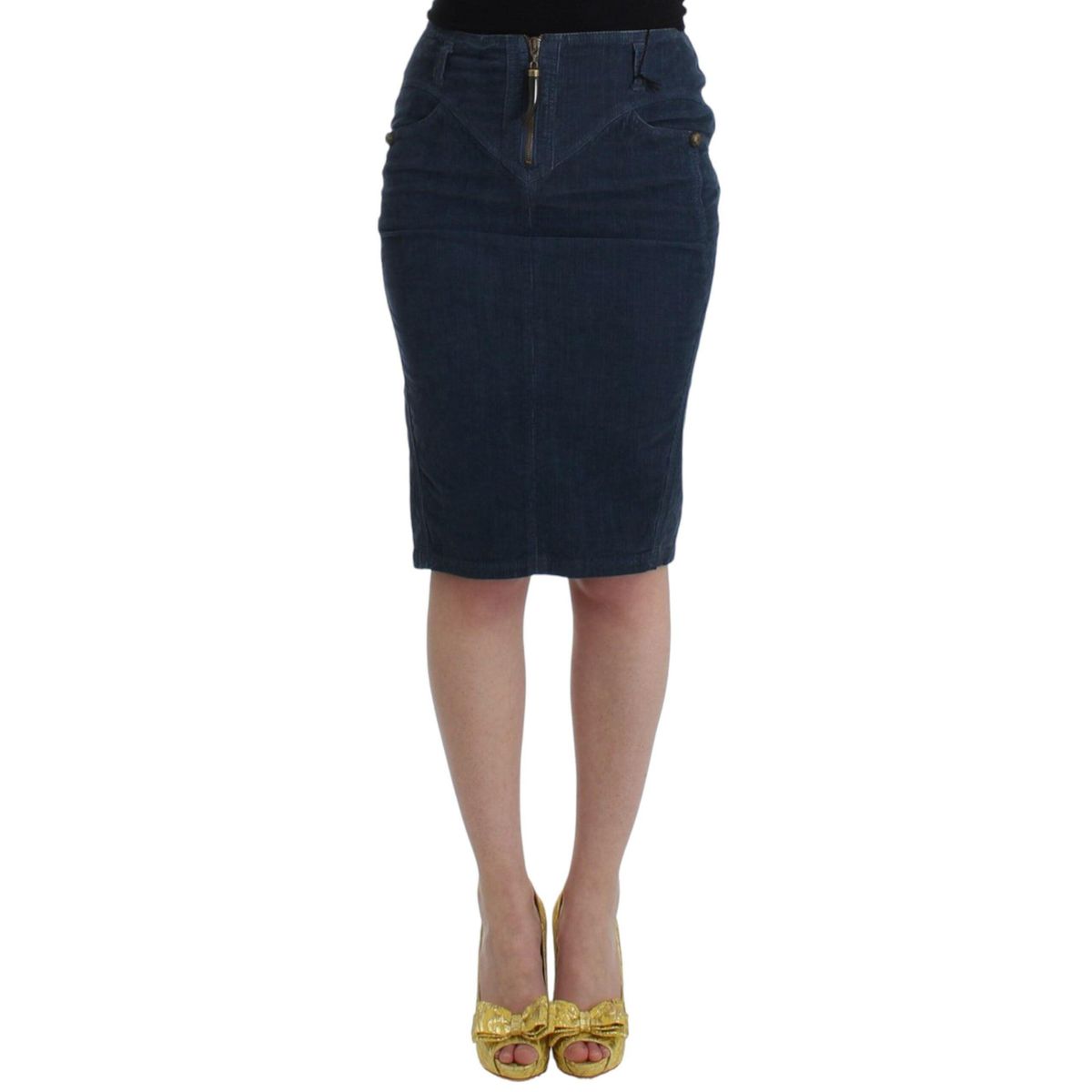 Cavalli Elegant Blue Pencil Skirt