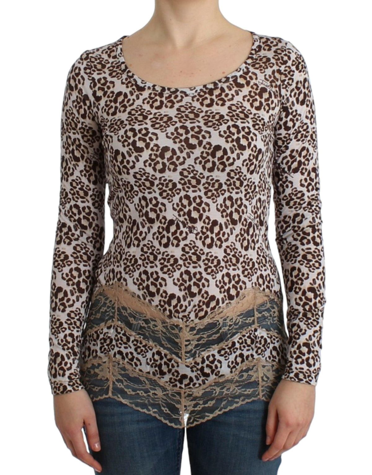 Cavalli Elegant Floral Lace Longsleeve Top