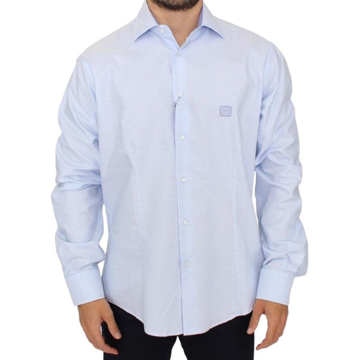 Cavalli Elegant Light Blue Italian Cotton Shirt