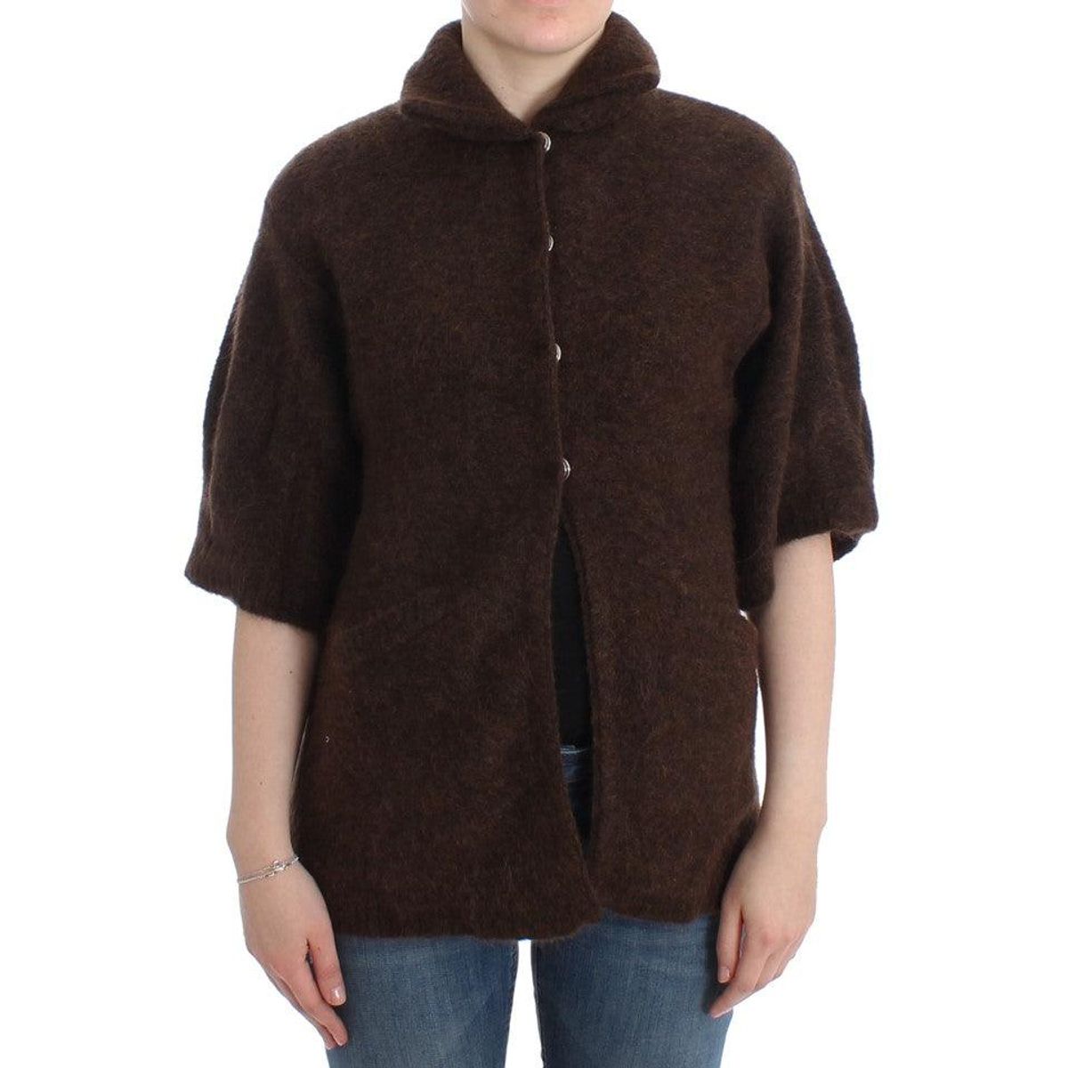 Cavalli Elegant Short Sleeved Brown Cardigan