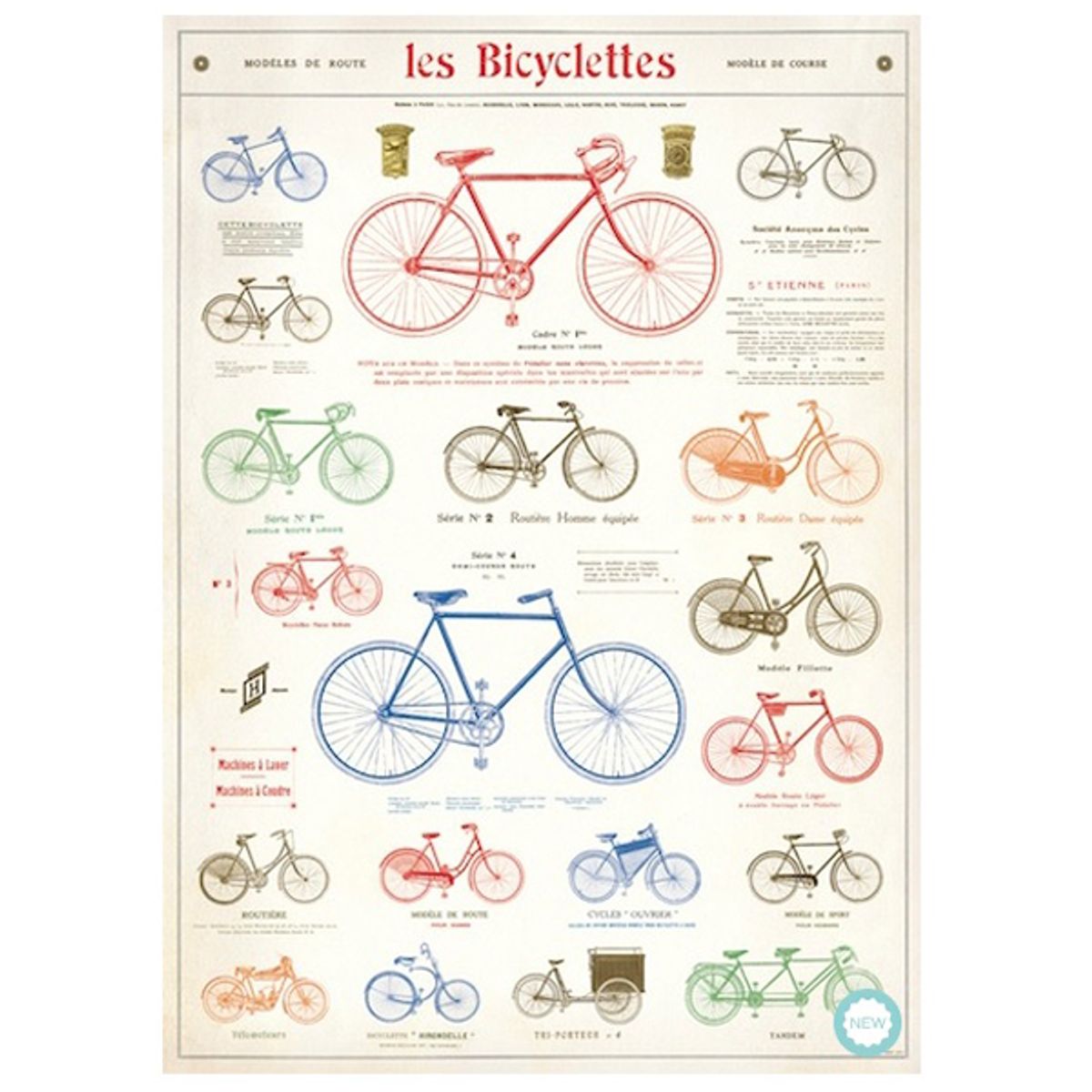 Cavallini - Plakat - Le bicyclettes 50x70cm