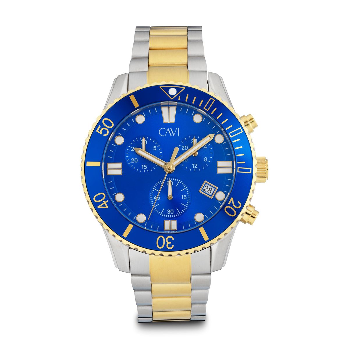 CAVI Watches - Helios Blue ur, 43 mm Bicolor stål