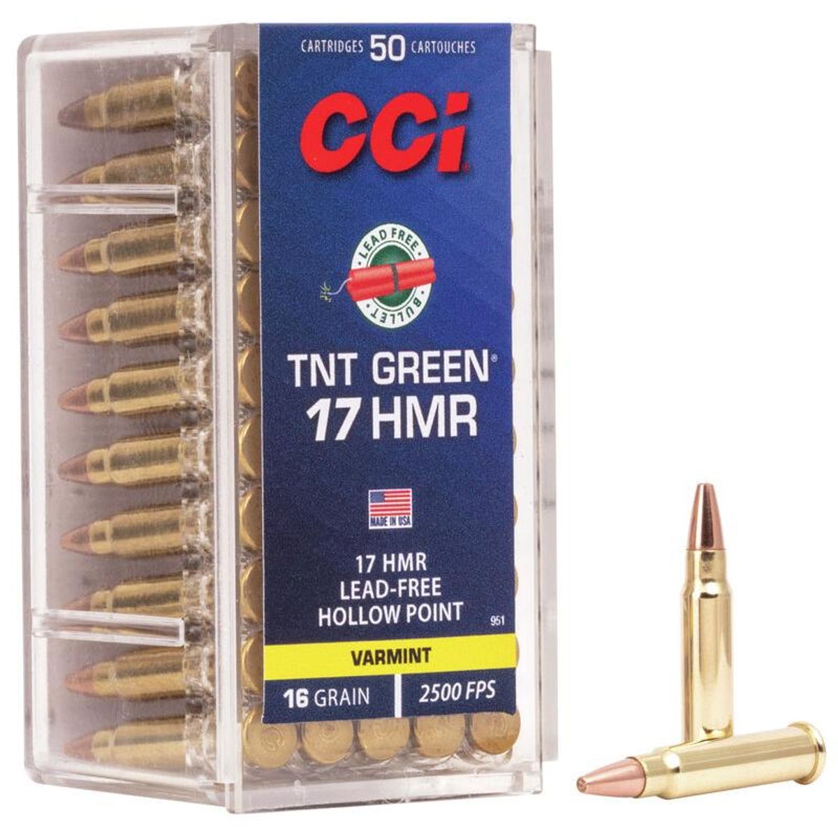 CCI 17HMR Blyfri 16gr TNT æske a 50 stk