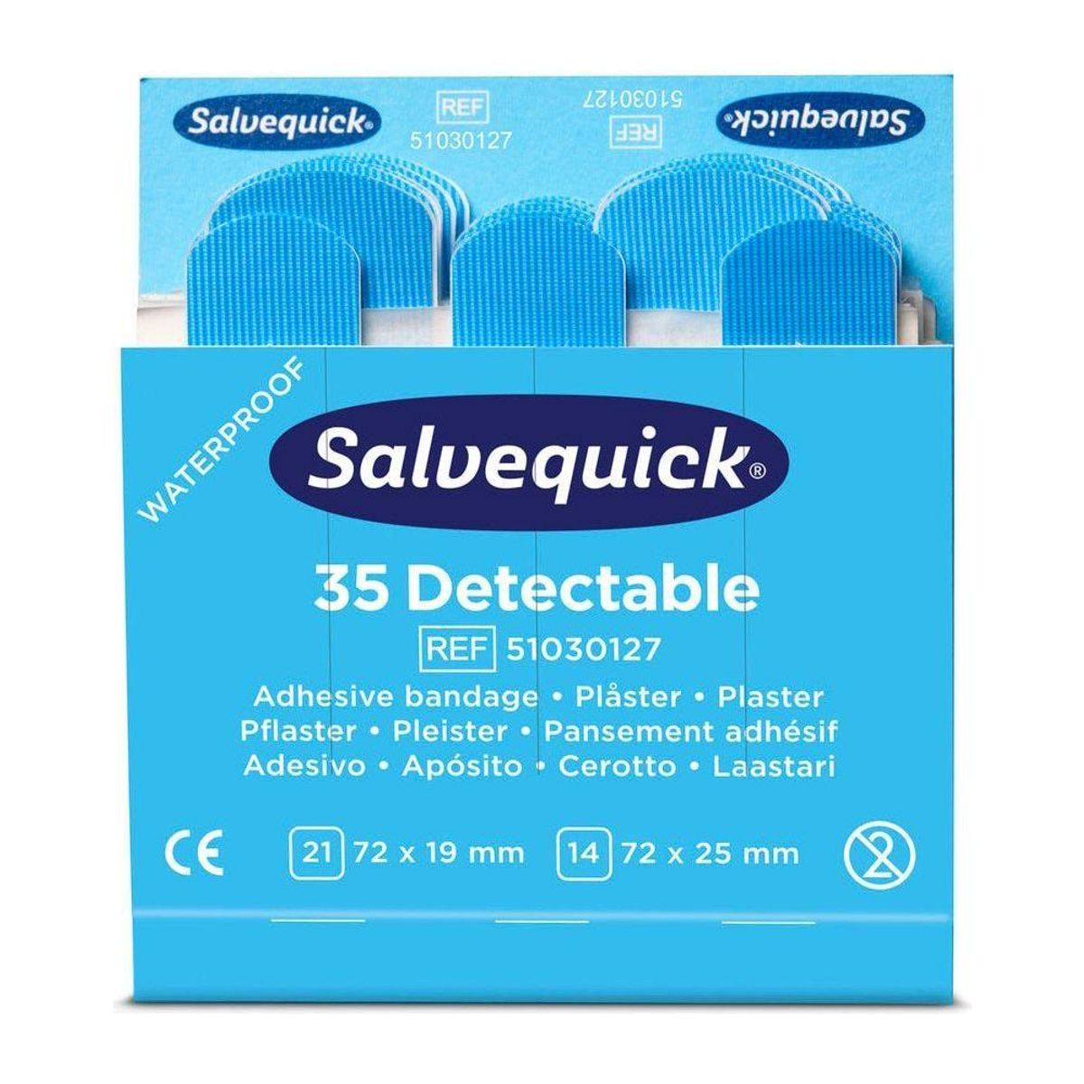 Cederroth Salvequick Fingertop refill plaster detektbar 6 pakker x 35 stk