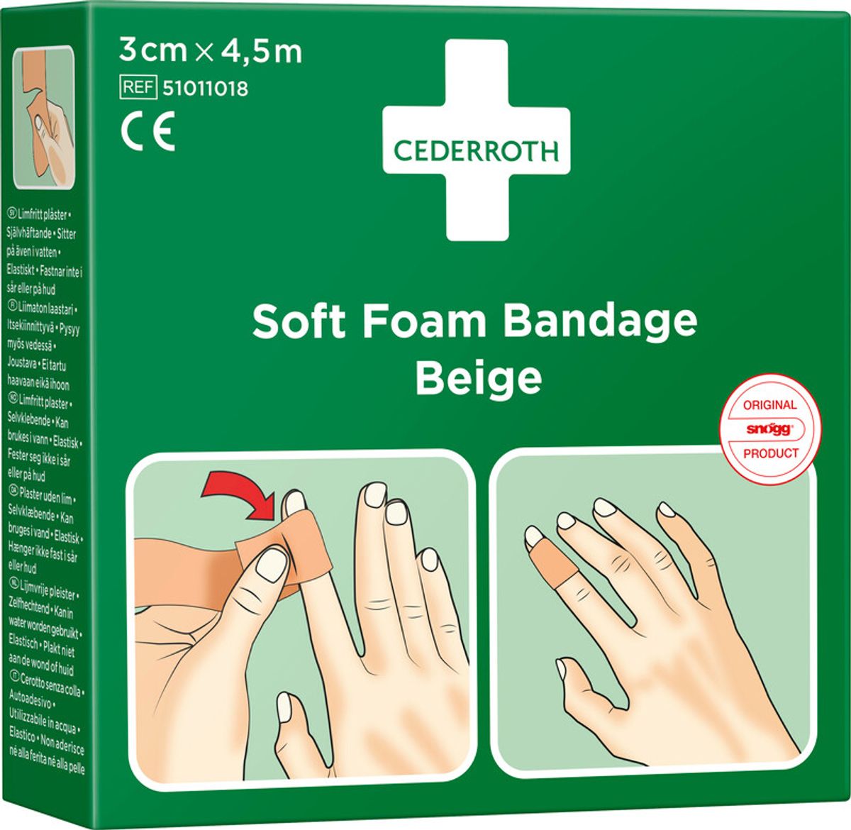 Cederroth soft bandage/plaster, beige, 3cm x 450cm