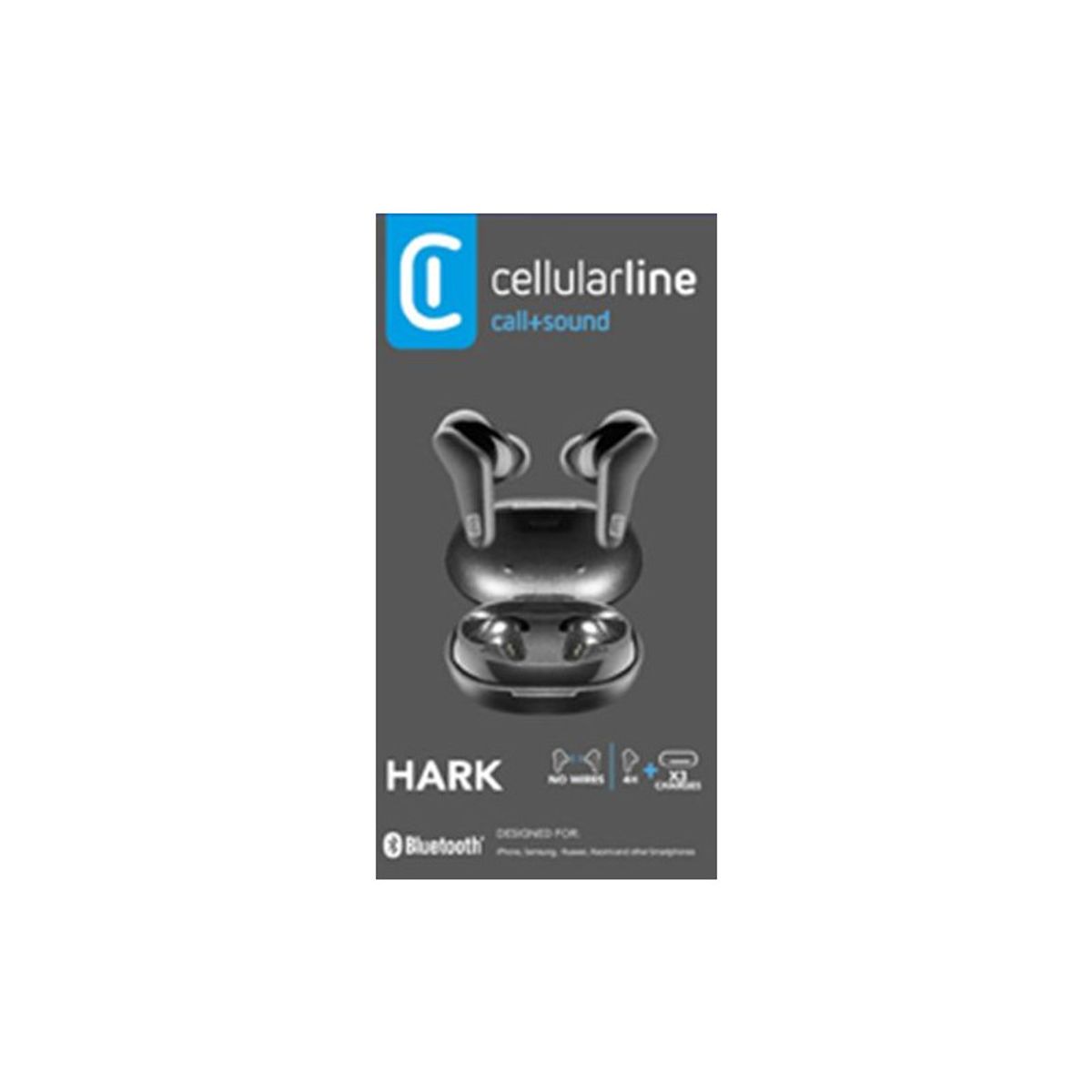 Cellularline BT TWS Earphones, HARK, univerel, Sort Trådløse In-Ear øretelefoner