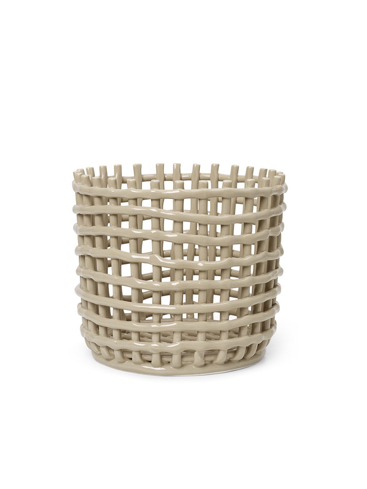 Ceramic Basket, large fra Ferm Living (Cashmere)