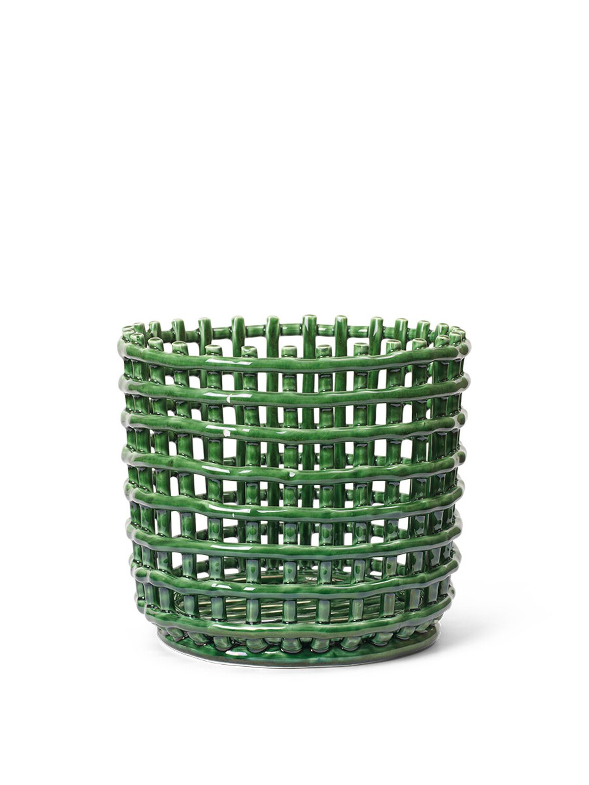 Ceramic Basket, large fra Ferm Living (Emerald green)