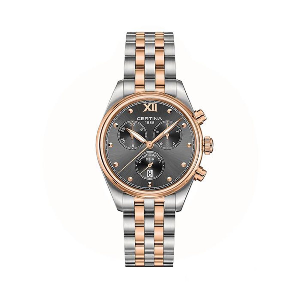 Certina - DS-8 Chronograph Lady COSC Dameur bicolor stål C0332342208800