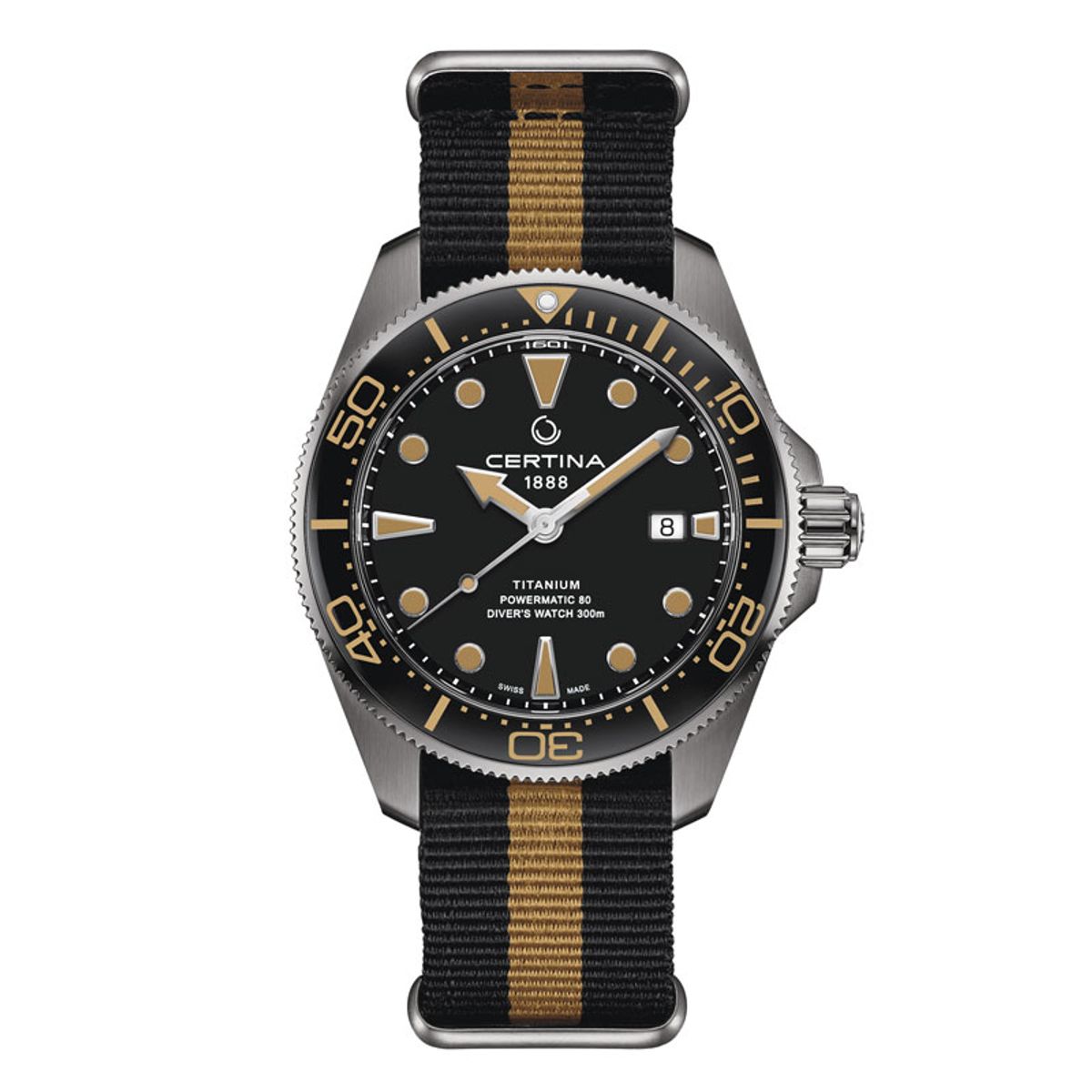 Certina DS-Action Diver Powermatic 80 i titan med nylonrem